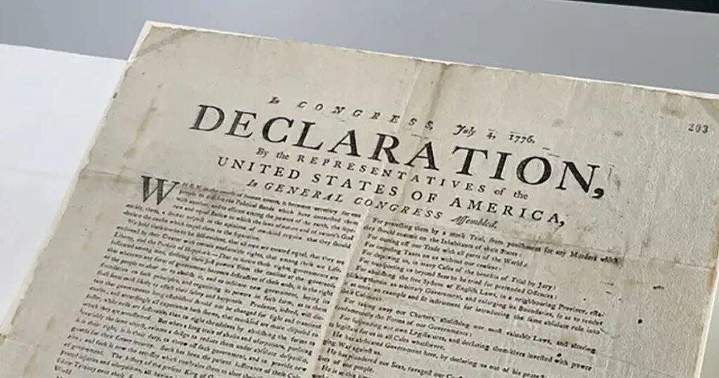 Declaration of Independence copy seized by British in 1776 uncovered in London
